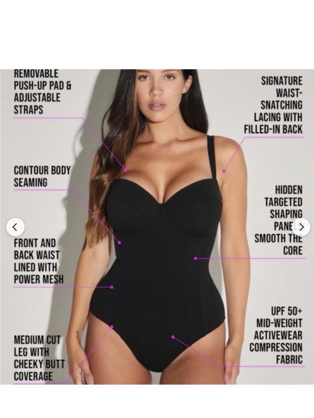 TA3 Black Lifty Swimsuit One-Piece L Large Regular Long D/DD